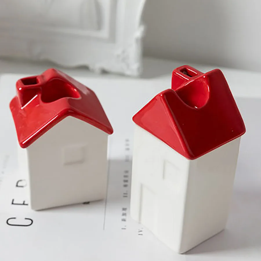 Nordic Творческий подсвечник красный дом простой домашний Гостиная стол Керамика