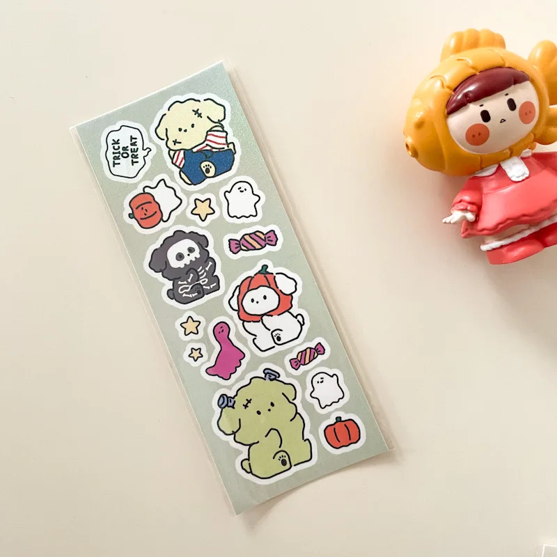 Cute Cartoon Dog Decorative Stickers DIY Scrapbooking Album Happy Plan Journal Hand Account Collage Diary Kawaii Stationery | Канцтовары