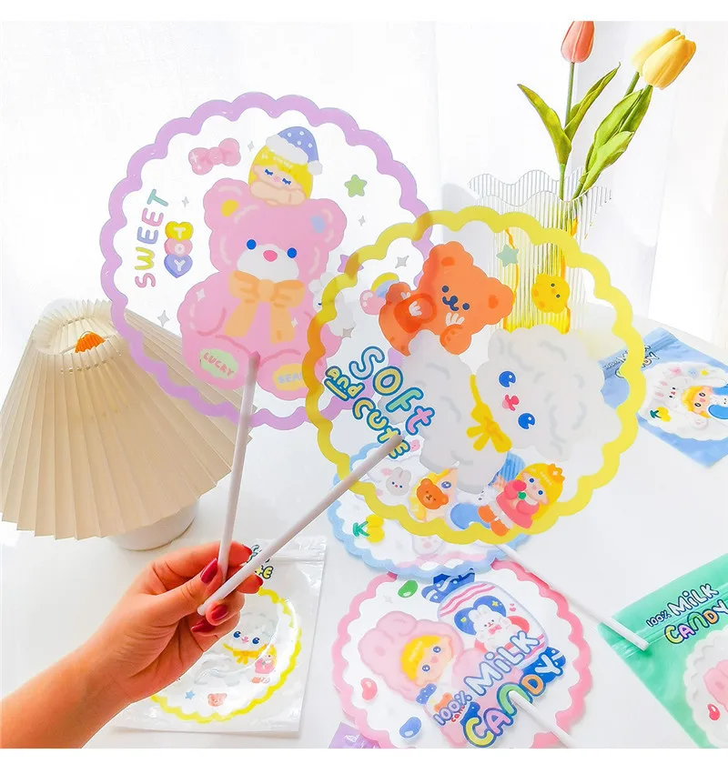 

1 шт., детский мини-веер из ПВХ с Круглым Диском