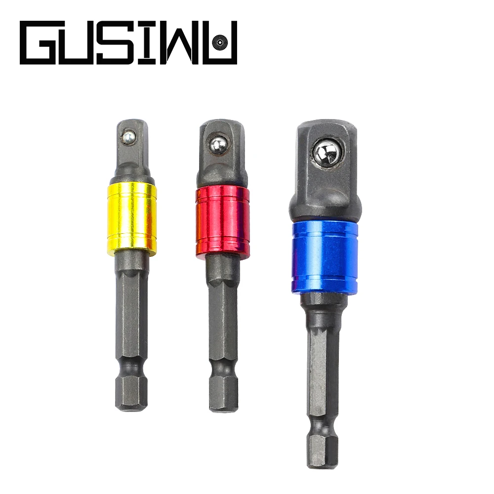 

GUSIWU 3pcs Colorful Hexagon Hex Shank CR-V Forging Ball Bead Sleeve Extension Bar Connecting Rod 1/4 shank Electric Drill