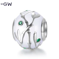 925 stering silver charm tree bamboo beads branches bead charms fits bracelets cz diy jewelry making berloque accessories gw