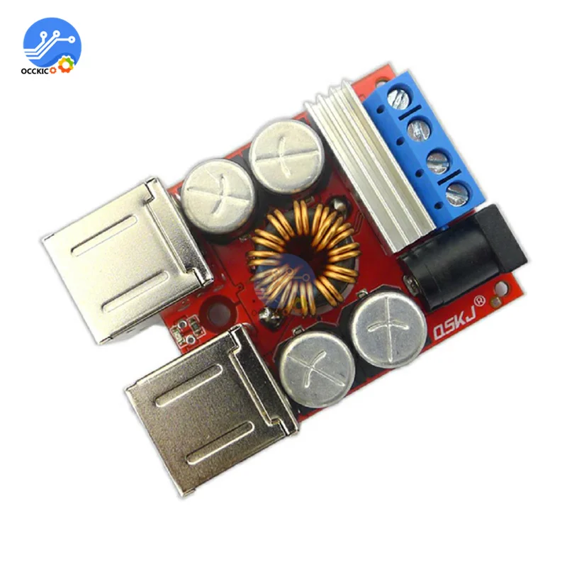 

DC-DC 8V-35V to 5V 8A Step Down Vehicle Car Charging Board 4 Port USB Output Power Bank for Mobile Battery Charger