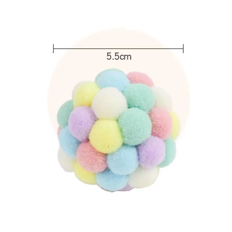 Игрушки для домашних животных красочные с звучащим котом шарик колокольчиком