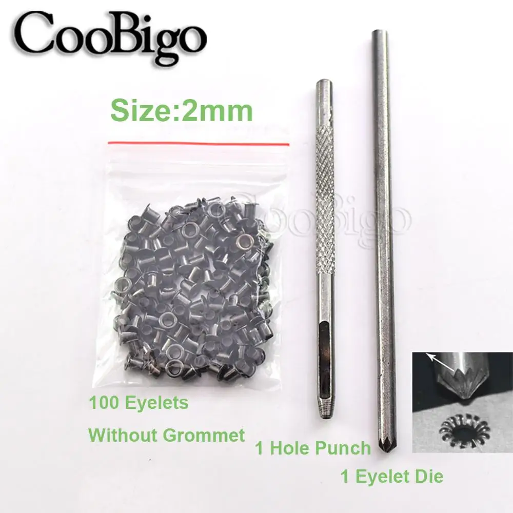 100 набор черных никелевых люверсов и инструментов для кожевенного ремесла одежда