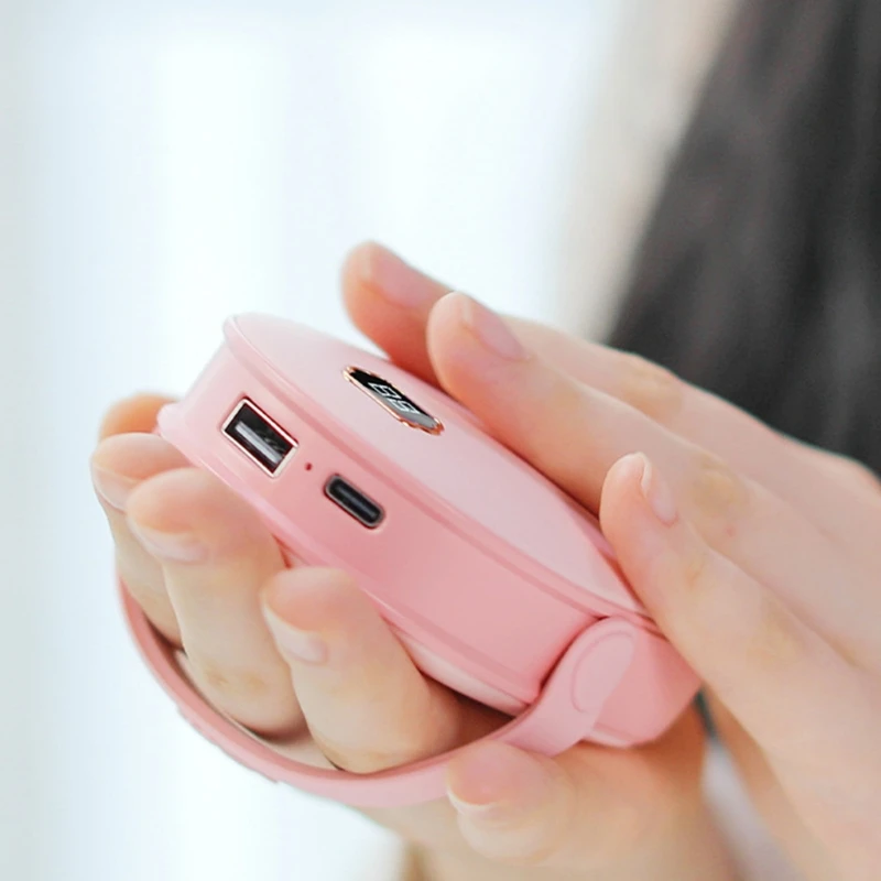 10000mAh USB Rechargeable Electric Hand Warmer Winter Double-Side Heating Mini 5V Long- Pocket Power Bank 2 In 1