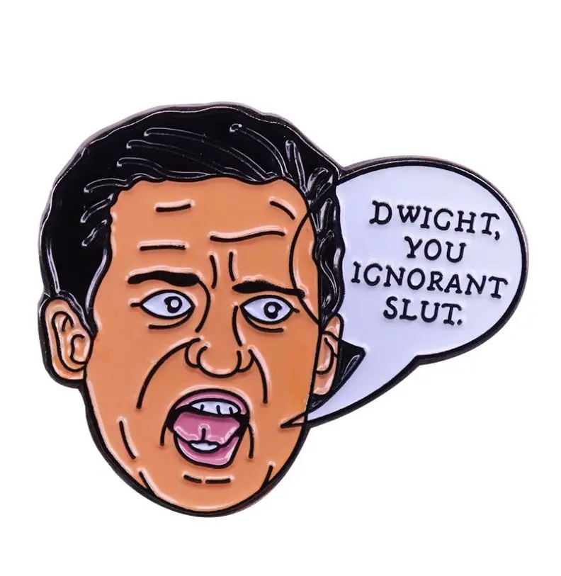 

YQ296 Funny Office TV Show Enamel Pin Metal Badge Men Boys Brooch Figure Icons for Coat Jeans Shirts Cap Bags Jewelry Best Gift