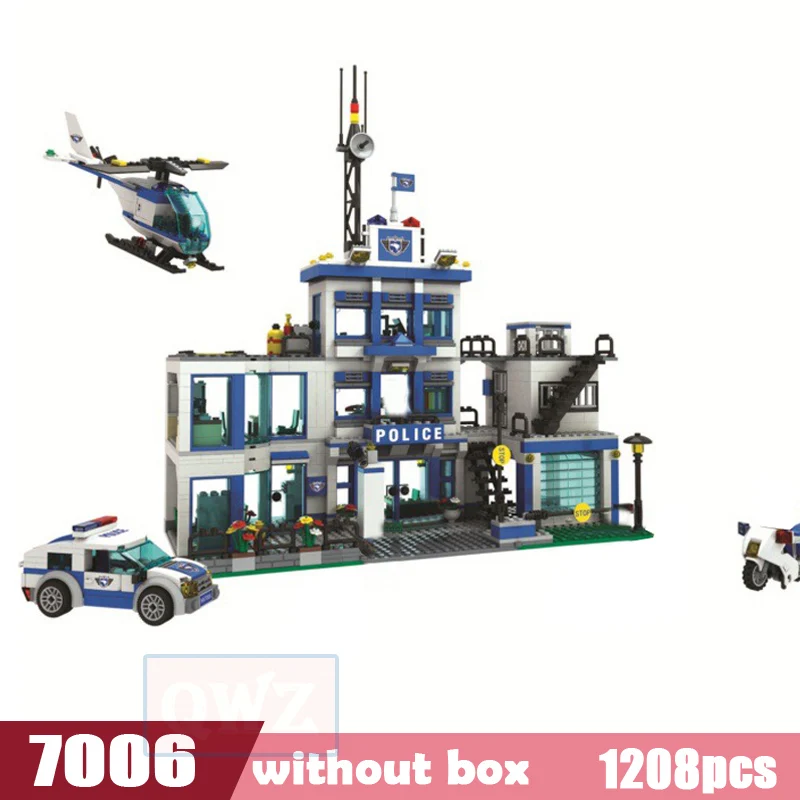 QWZ серия городская полиция строительные блоки полицейский участок детские