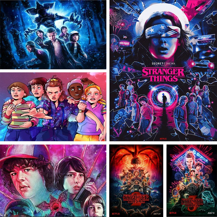 Алмазная 5d картина сделай сам из серии очень странные дела постер алмазная