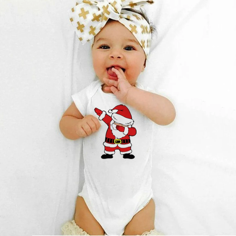 Рождественский костюм для новорожденных боди вытирая Санта Клаус с милым