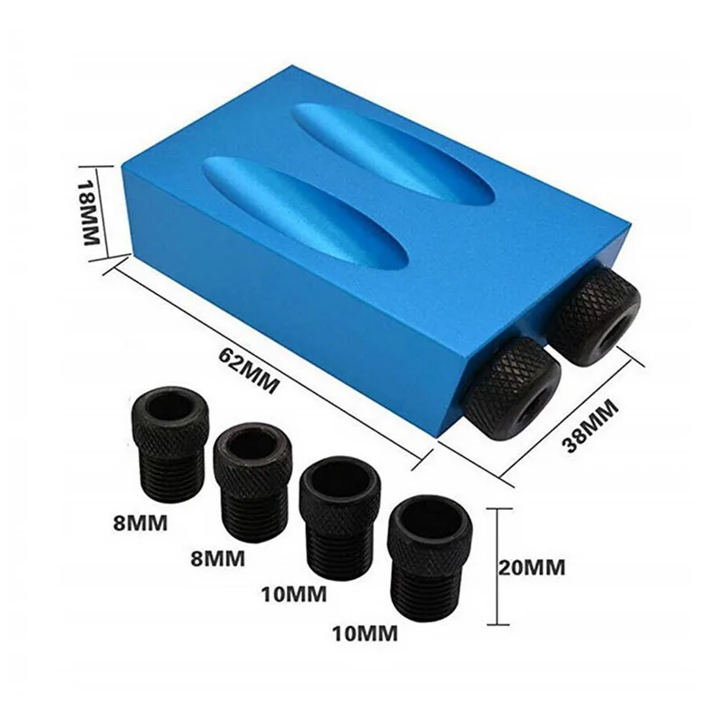 34pcs Pocket Hole Jig Kit 6/8/10mm Angle Drill Guide Set Woodwoorking Tool Puncher Locator Bit Carpentry Tools | Инструменты