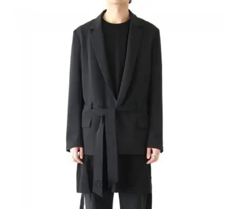 A single piece suit S-6XL! домашние мужские костюмы, свободные костюмы, стильный ремень, дизайнерский стиль - Цвет: A single piece suit