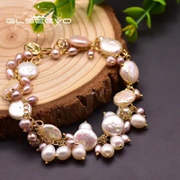 glseevo real fresh water baroque pearl charm baralets for women wedding girls vintage jewelry original design bransoletka gb0196
