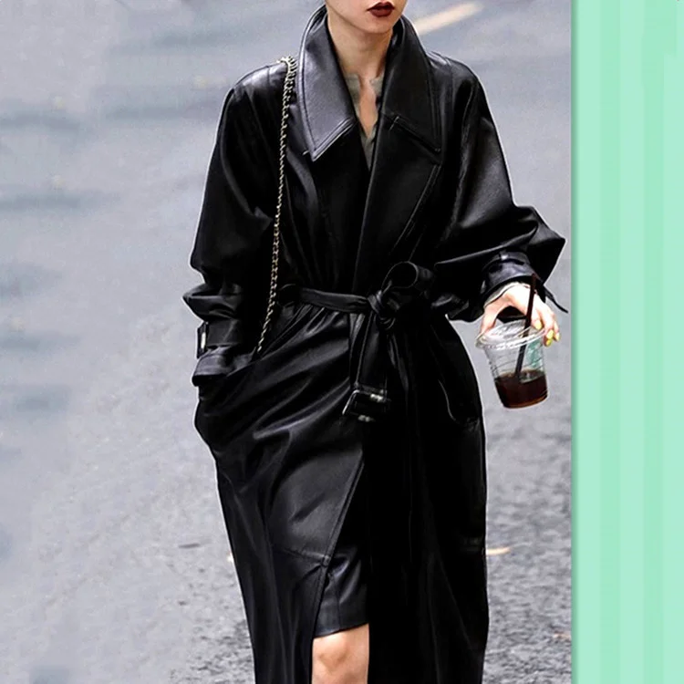 

New style in autumn 2021 loose and lazy style Pu windbreaker fur coat women jack