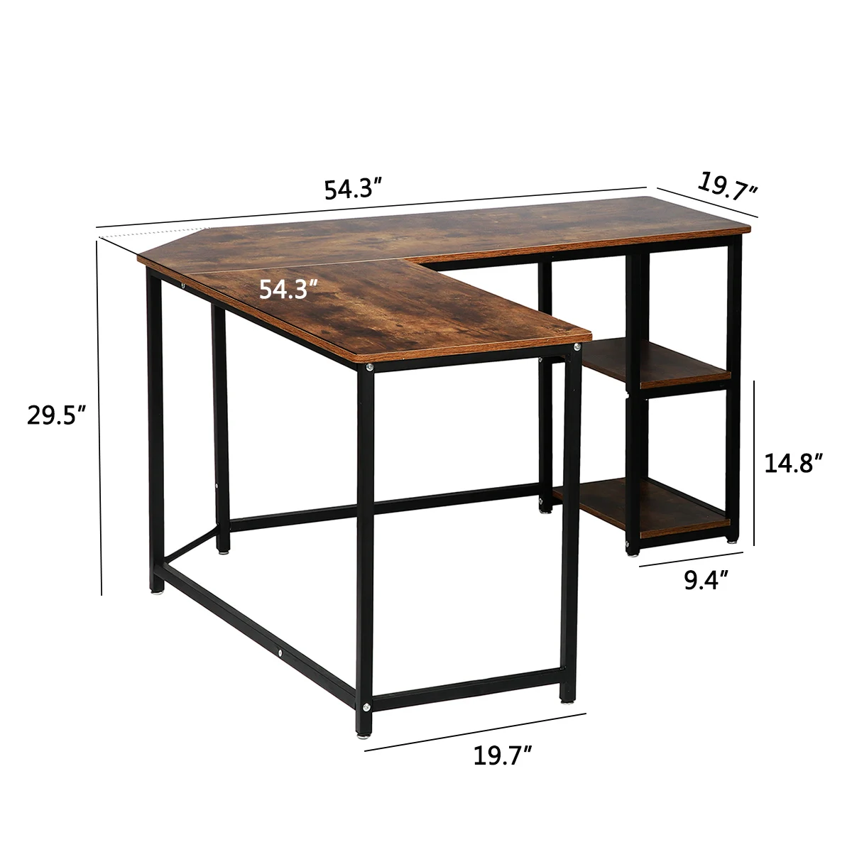 

L-Shaped Desktop Computer Desk Comfortably Study Table Writing Desk Modern Industrial Style Laptop Table Home Office Furniture