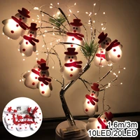 new christmas snowman led string lights battery operated string decorative lights christmas tree home indoor outdoor party decor