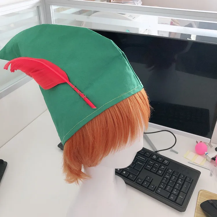 Мужской костюм Питера Пэна на Хэллоуин взрослые зеленые костюмы с шапочкой