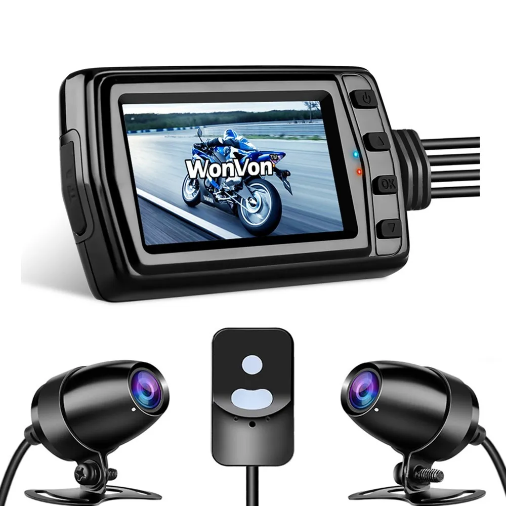 WonVon MT011 водонепроницаемый видеорегистратор для мотоцикла GPS WiFi Двойная DVR камера