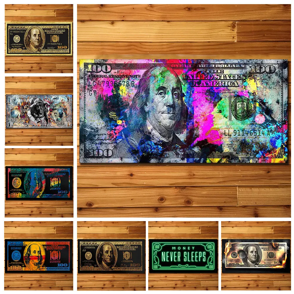 

Abstract Graffiti Money Art Dollar Quadro Canvas Painting Posters and Prints Wall Street Pop Art for Living Room Cuadros Decor