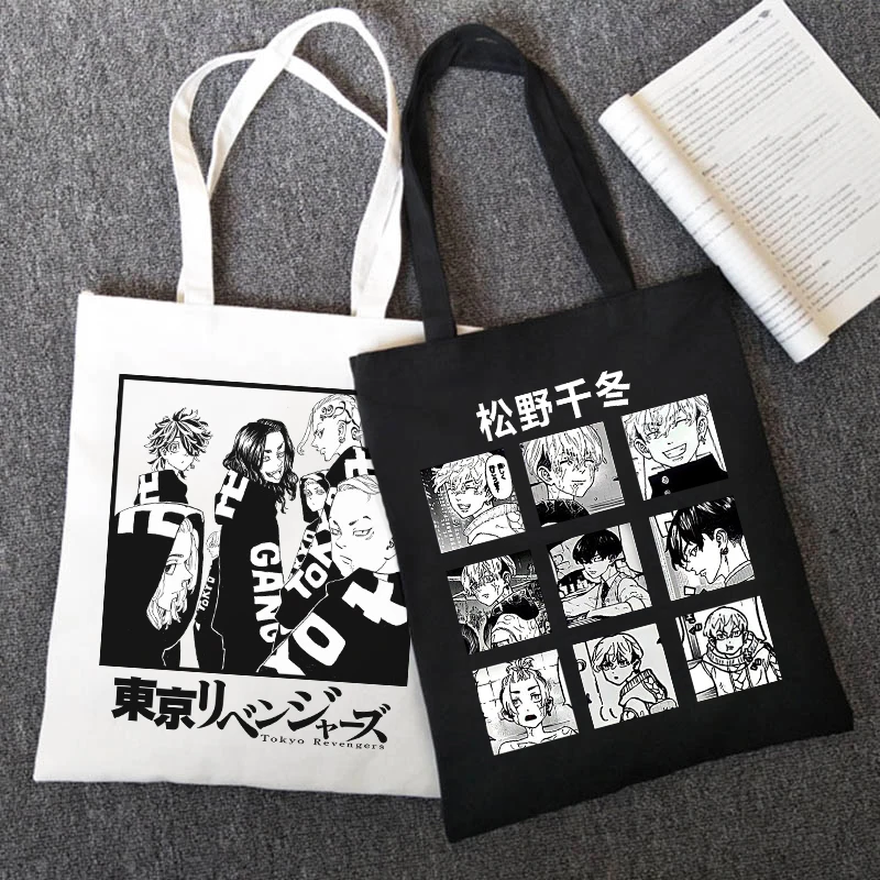

Japanese anime Tokyo Revengers canvas bag casual large-capacity Harajuku shopper bag gothic casual Vintage women shoulder bags