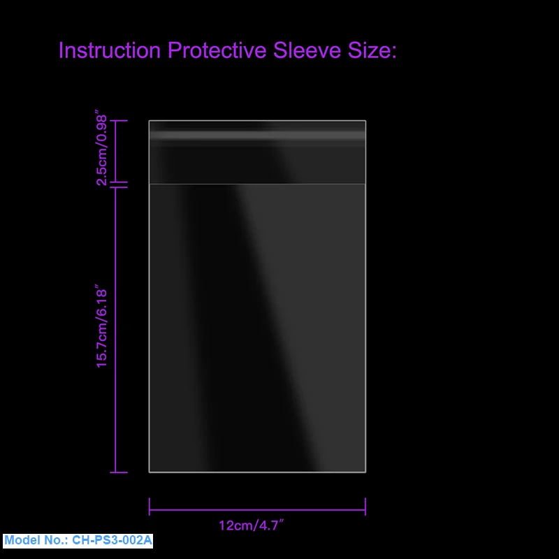 100шт. пластиковые пакеты с клапаном для хранения игровых дисков PS3 в коробках, вместе с инструкцией и обложкой для Sony.