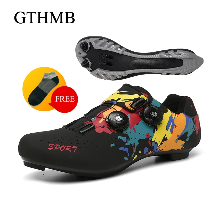 Мужская обувь для езды на велосипеде GTHMB дышащая из искусственной кожи с