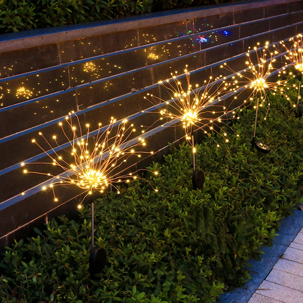 

LED Lawn LightFlashing Firework Light Outdoor Courtyard Landscape Solar Ground Plug Lamp Waterproof Dandelion String