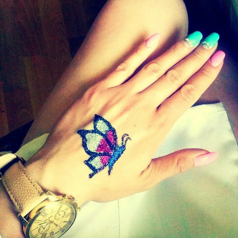 24 цвета пудра для временных татуировок мерцающий блестящий набор тату боди арта