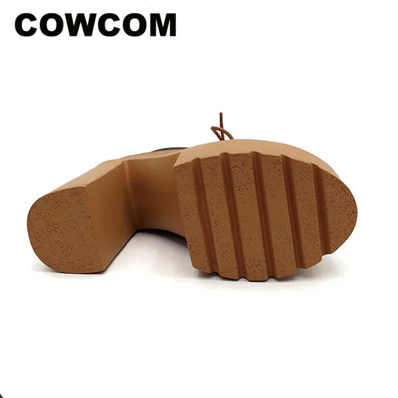 COWCOM женские классические ботинки на высоком каблуке водонепроницаемые