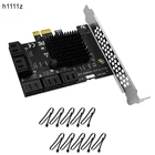 Адаптер Chi a Mining Riser ASM1061 JMB575 SATA PCIe, 10 портов SATA III к PCI Express 3,0 X1, контроллер, плата расширения для Windows