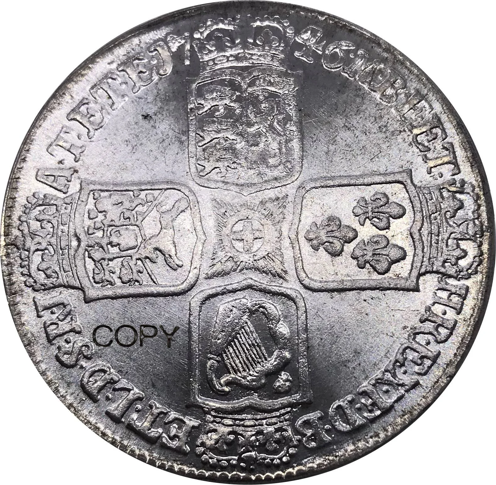 Великобритания 1746 1 Корона-Георгий II монета металлическая Мельхиор покрытая