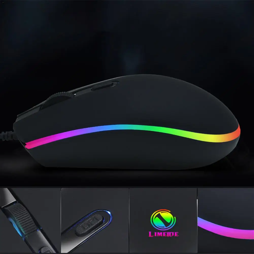 Проводная игровая мышь Streamer marquee 2400DPI четыре скорости Регулируемый DPI подключение