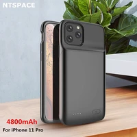 ntspace battery cases for iphone 11 pro power case 4800mah liquid silicone shockproof extenal battery power bank charger cover