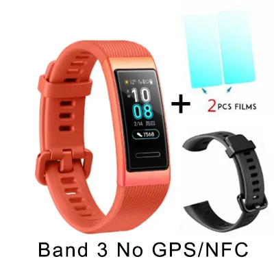3 Org n blue n film Huawei Band 3 Pro Band 3 Смарт-браслет 3 0,95 дюймов трекер для плавания Водонепроницаемый Bluetooth фитнес-трекер сенсорный экран - Цвет: 3 Org n blue n film