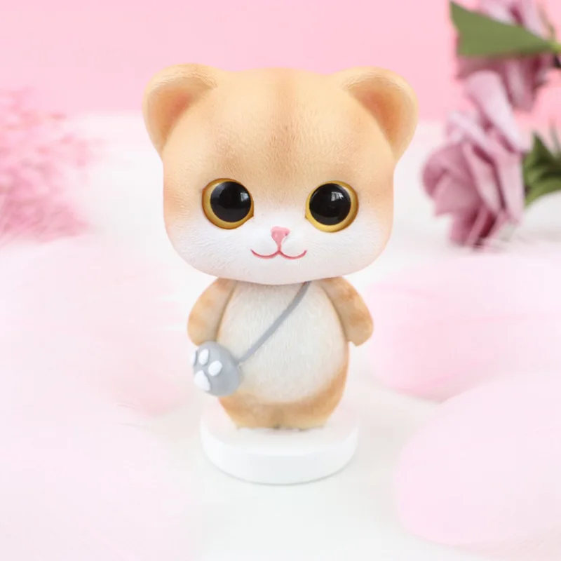 

Korean Cute Girl Heart Shaking Head Cat Car Interior Decoration Baking Cake Decor Desktop Ornaments Bedroom Accessories