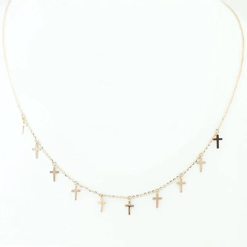 

2020 Fashion Cross Pendant Necklace Women Men Simple Casual Punk Jewelry Choker Gift Faith Necklace collier femme