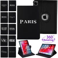 smart 360 rotating tablet case for apple ipad pro 11 pu leather ipad air 4 cases text series auto wake up stand coverpen