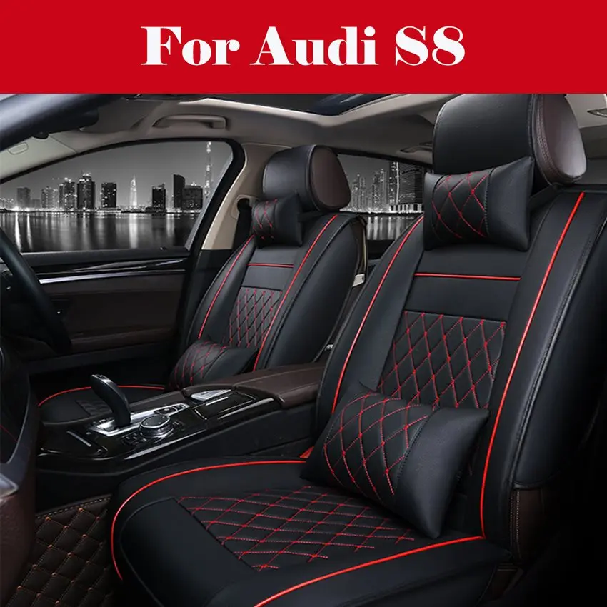 

Luxury Leather car seat cover 4 Season ( Front + Rear ) Special Leather car seat covers auto accessories For Audi S8