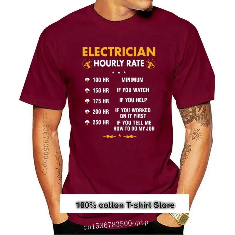 

Camiseta de manga corta para electricista, camisa básica de algodón, con gráfico, nueva