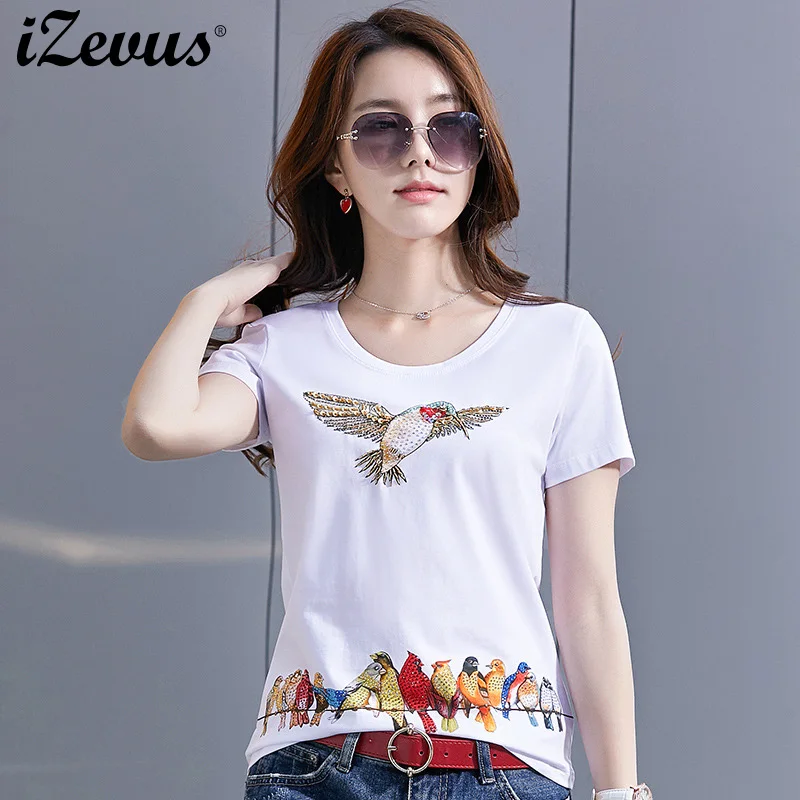 Женская футболка с коротким рукавом Приталенная мультяшным рисунком летающей