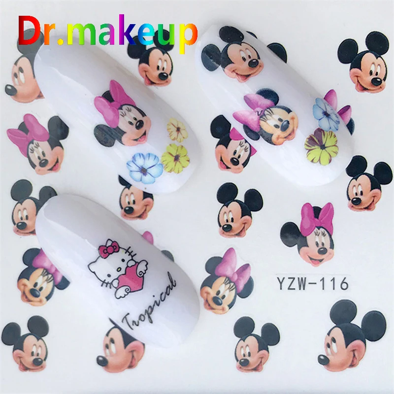 1 лист сделай сам Дисней Микки Переводные Водные Наклейки для ногтей мышь Том и