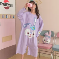 kawaii women pajamas onesies autumn witner 100 cotton onesie pajamas ladies long sleeve jumpsuit female cute sleepwear disney