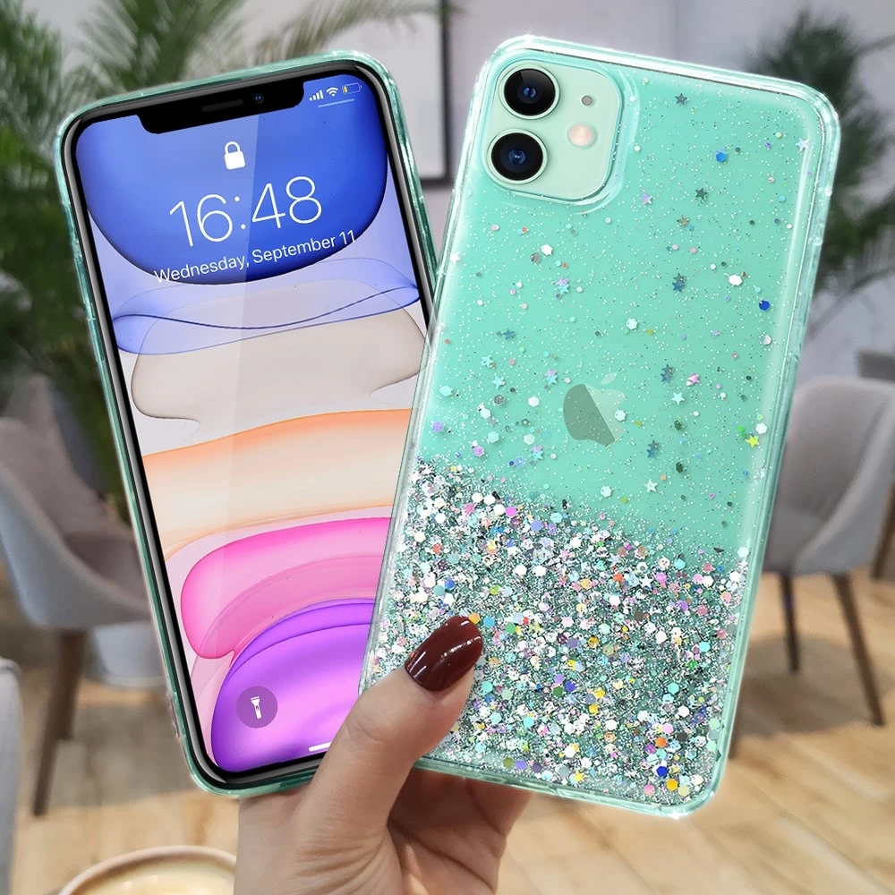 Блестящий чехол с золотой фольгой для IPhone 12 Mini 11 Pro Max X XR XS MAX 7 8 Plus 6 6s 5 5s SE 2020