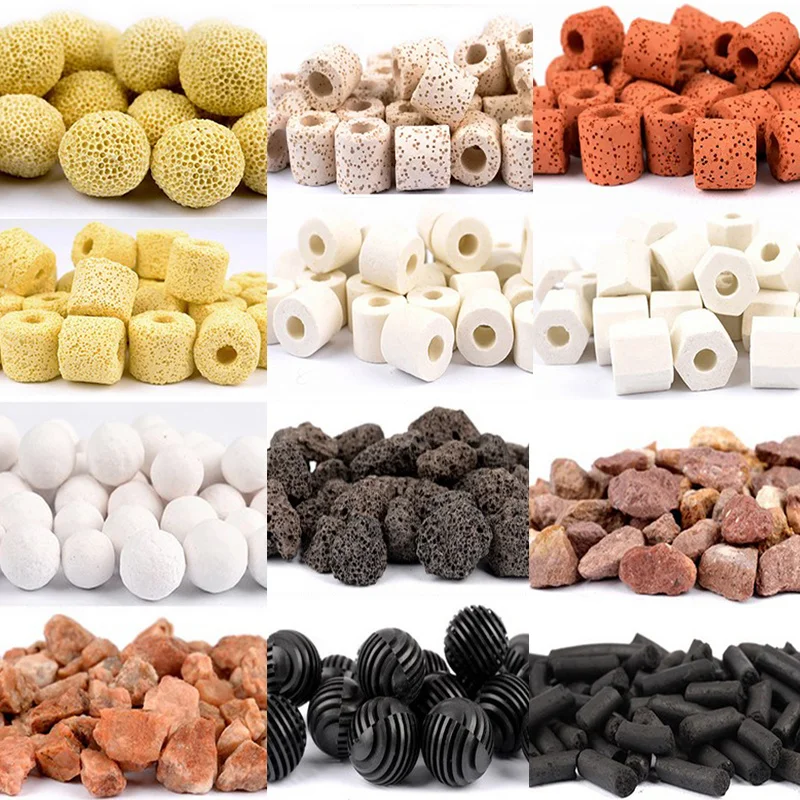 

Aquarium Fish Tank Filter Media Material Activated Carbon Ceramic Ring Bio Ball with Net Bag Bacterial House Aquarium Supplies