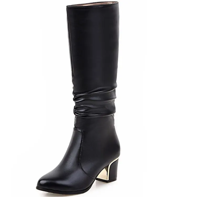 

Medium heel large high boots