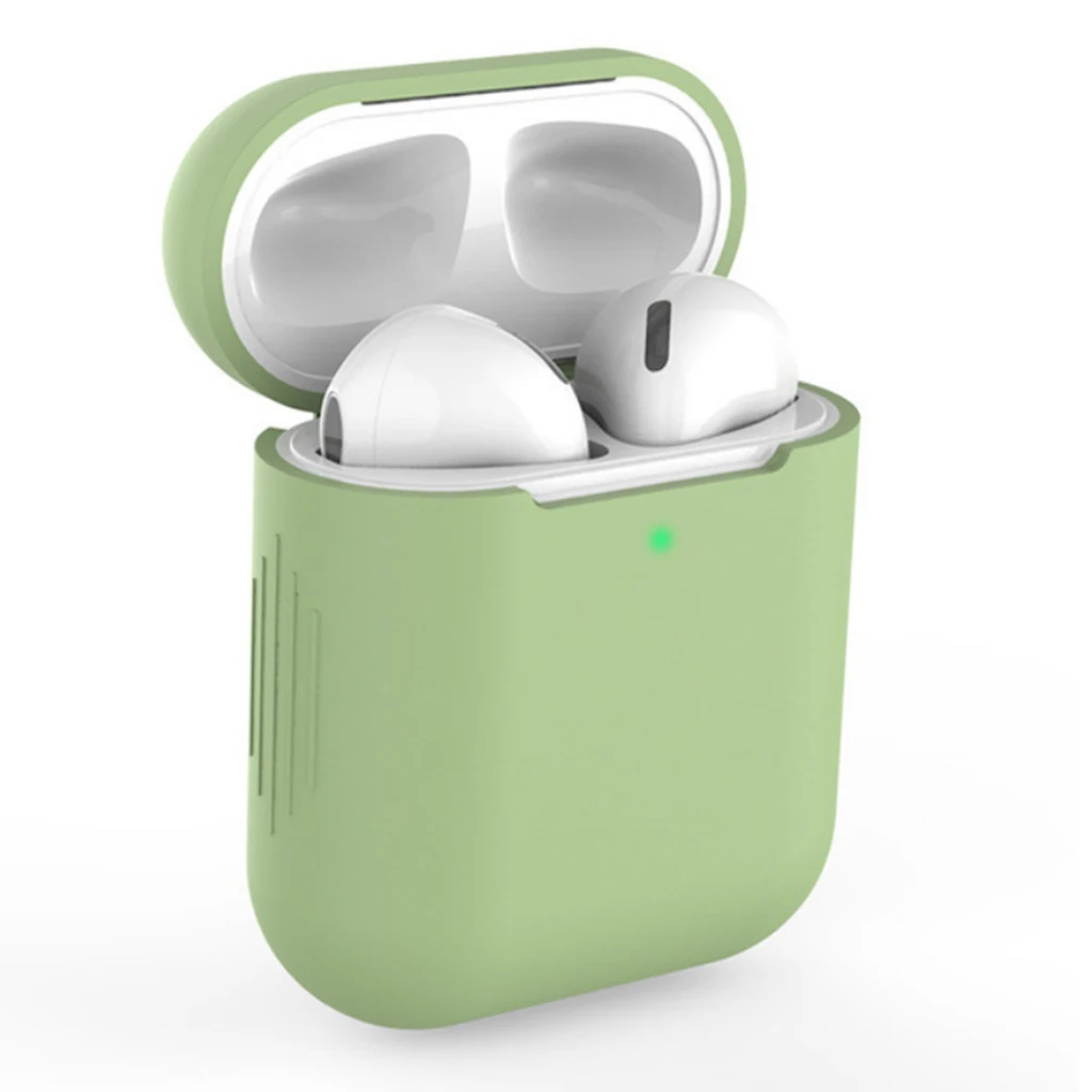 Matcha green Для AirPods ТПУ силиконовый Bluetooth беспроводной чехол для наушников Защитный чехол Аксессуары для Apple Airpods зарядная коробка - Цвет: Matcha green