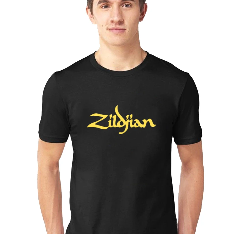 

2021 Summer New Zildjian Printed Male T Shirts Short Sleeve O-neck Casual 100% Cotton Top Fashion Gold Printing Streetwear Tees
