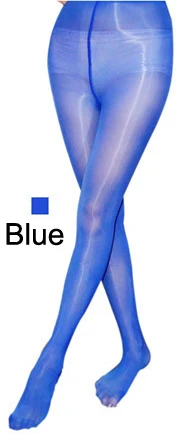 blue Масляные блестящие колготки супер тонкий эластичный прозрачный сексуальный плотный шелк гладкие прозрачные чулки Домашняя одежда Клубные брюки - Цвет: blue