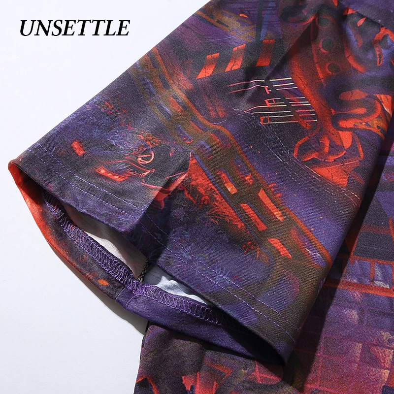 UNSETTLE 2020SS Harajuku футболка летняя Мужская/Женская Хип-Хоп с забавным принтом цвета