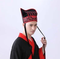 men ancient hat chinese traditional headdress new adult hanfu hat headdress yellow red chinese vintage hat cosplay props for men