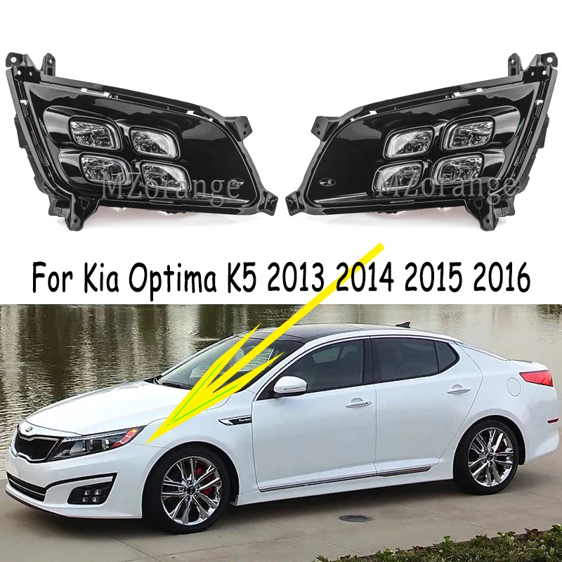 Светодиодный ные Противотуманные фары DRL Для Kia Optima K5 2014 2015 2016 противотуманные в